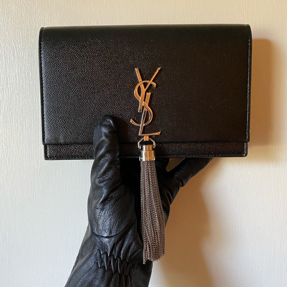 SOLD Monogram kate tassel wallet on chain